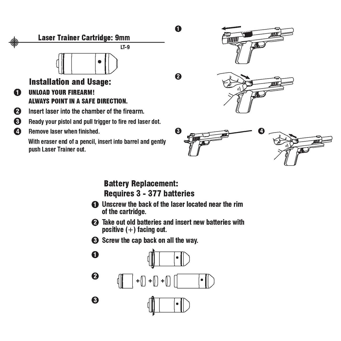 LaserLyte laser trainer cartridge: 9MM