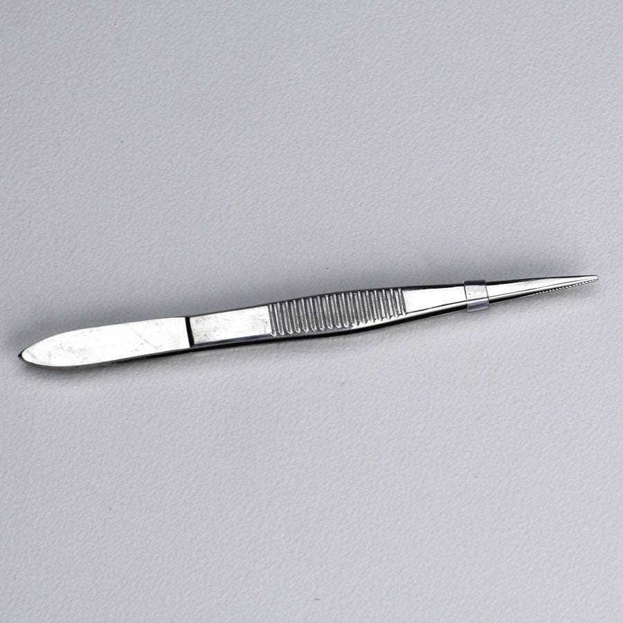 Deluxe Tweezers, 4-1/2" Stainless Steel, Pointed Edge, 1 each