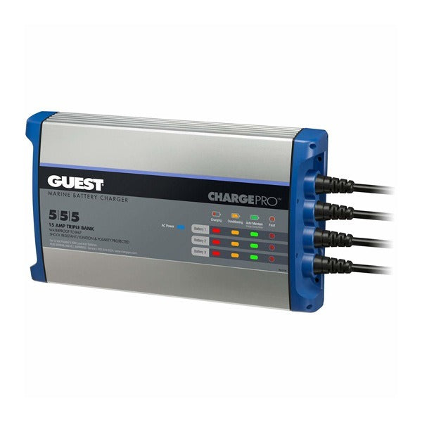 Marinco Guest Charger 15 Amp-3 Bank