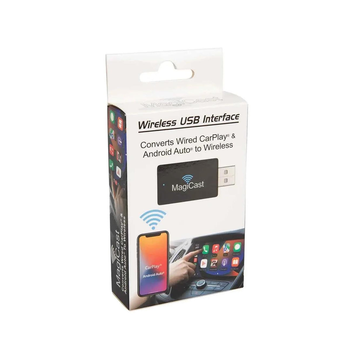 Power Acoustik MagiCast USB Interface - Apple CarPlay/Android Auto Wired to Wireless