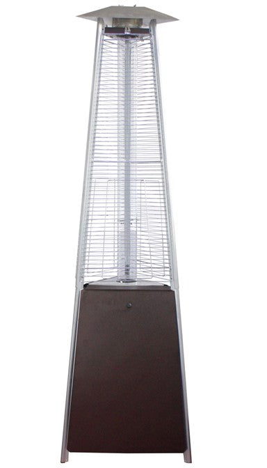Tall Commercial Natural Gas Triangle Glass Tube Heater - Hammered Bronze