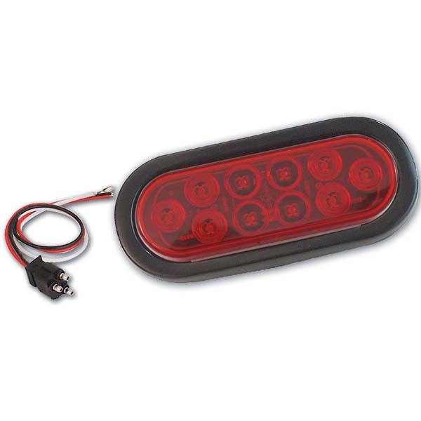 Optronics Led Red 6" Oval Tail Light W/Grommet