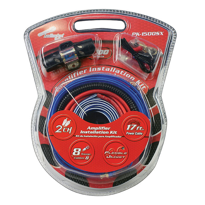 Audiopipe 8 Gauge Amplifier Wiring Kit - For systems up to 1500 Watts