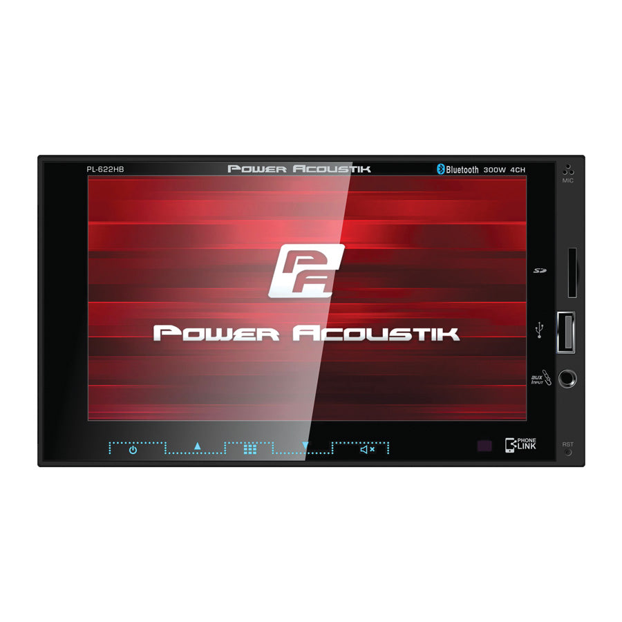 Power Acoustik 6.2GÇ¥ Double DIN MECHLESS Fixed Face Receiver with PhoneLink Bluetooth
