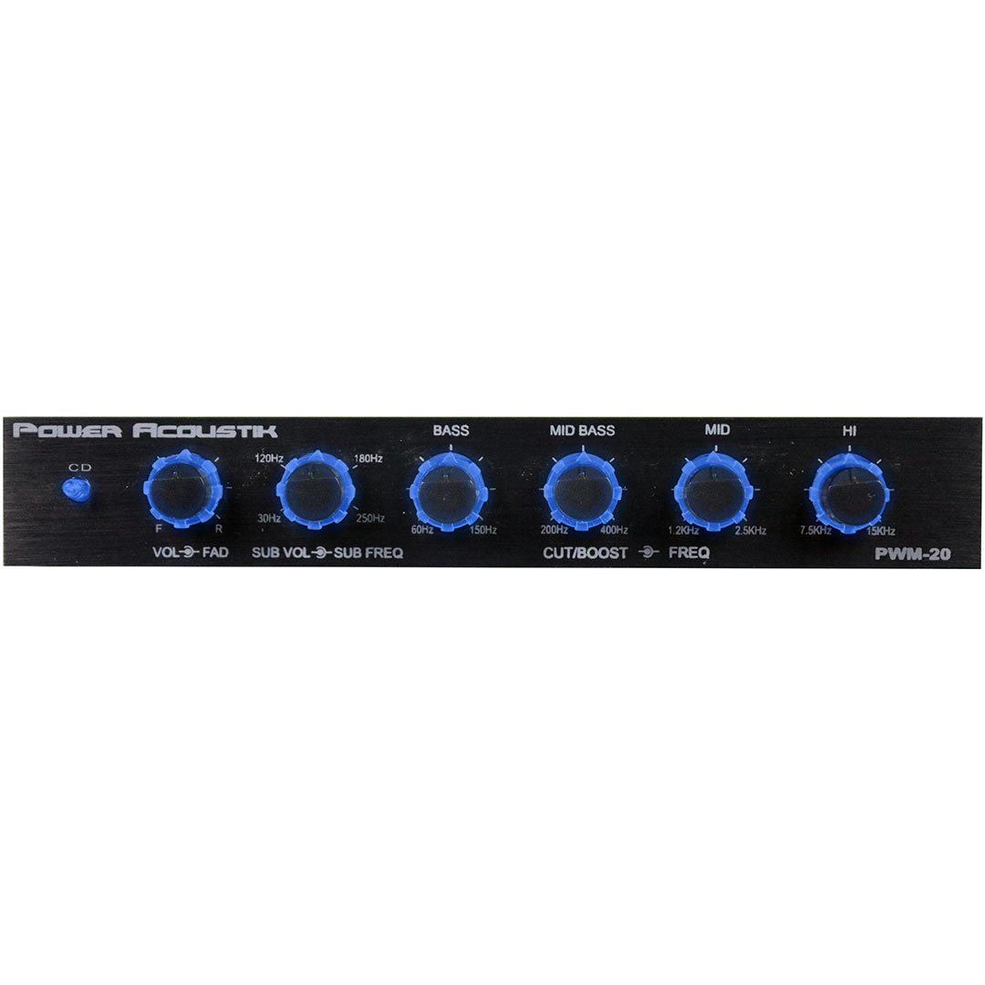 Power Acoustik 4-Band Parametric Equalizer with Subwoofer Electronic Crossover