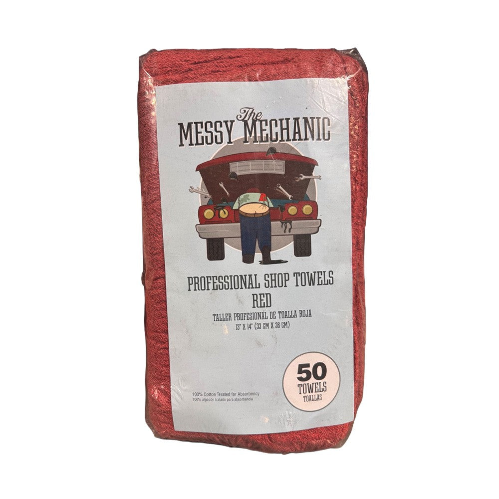 Red Shop Towels 50 Per Bag