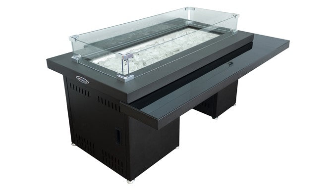 Two Tiered Glass Top Fire Pit