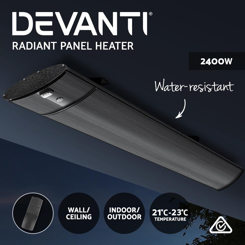 Devanti Electric Infrared Radiant Strip Heater Panel Heat Remote