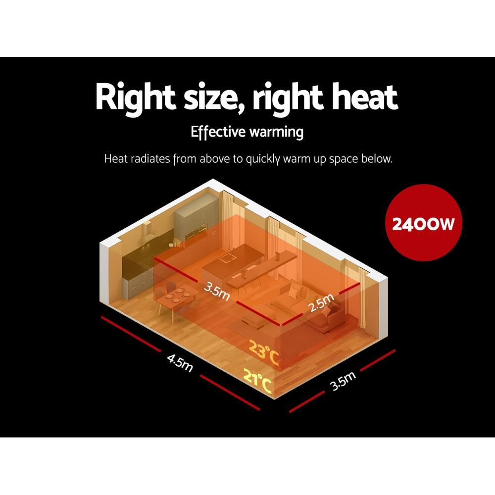 Devanti Electric Infrared Radiant Strip Heater Panel Heat Remote