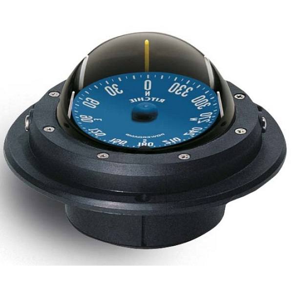 Ritchie Compass Voyager, Flush, Black, Blue Open dial