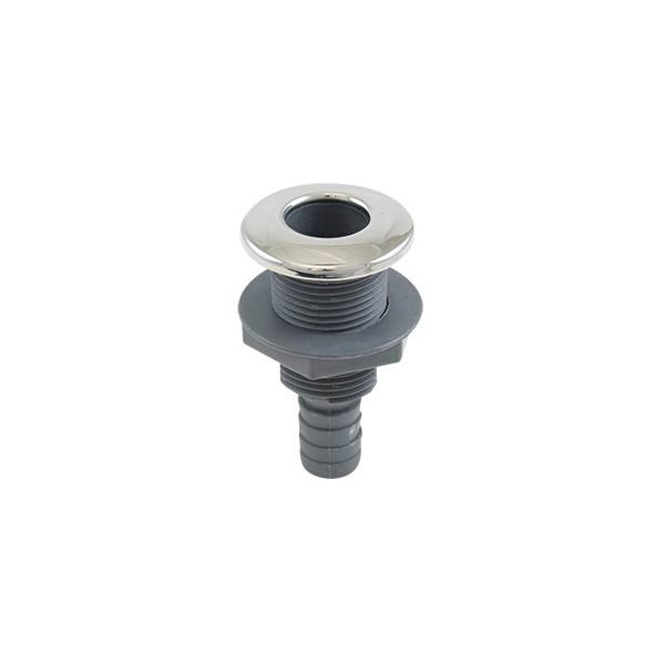 Whitecap Industries Pkgd. 316 S.S./Plastic 1" Thru-Hull w/Barb