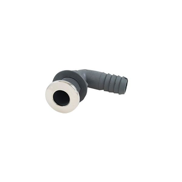 Whitecap Industries Pkgd. 316 S.S./Plastic 90° 1-1/2" Thru-Hull w/Barb
