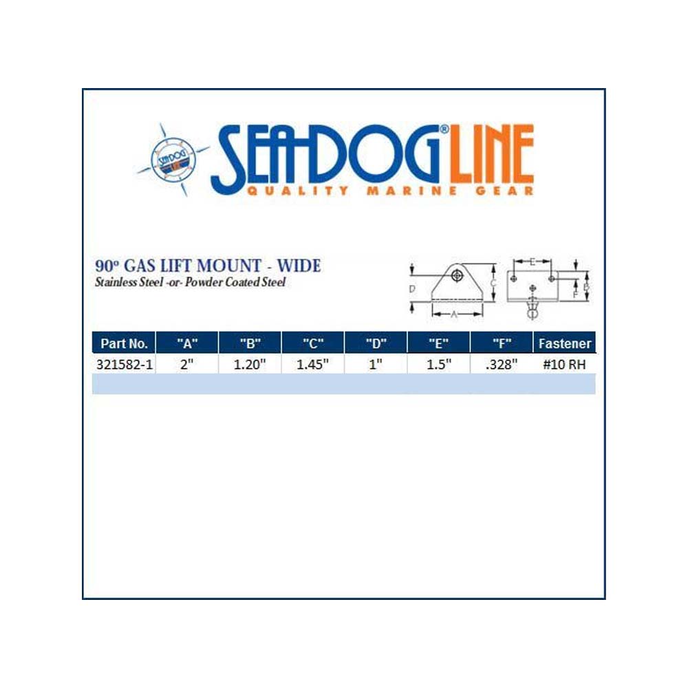 Sea Dog Marine Gas Lift Bracket 90 S.S.