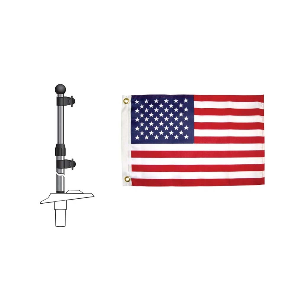 Sea Sense Tele:Flag Pole W/Am Flag