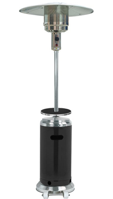 87" Two Tone Outdoor Patio Heater with Table - Black & Stainless Steel