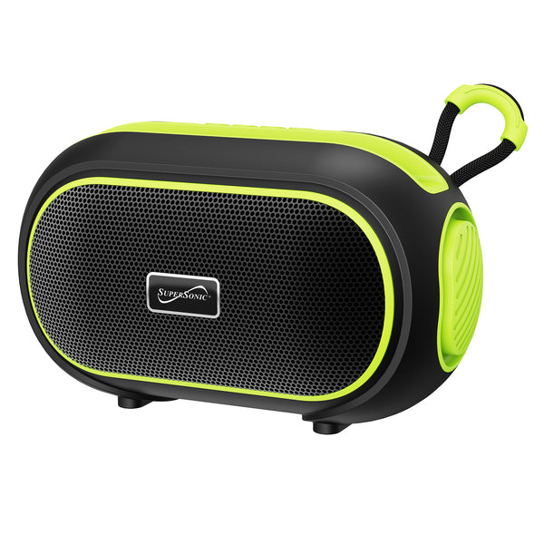 Supersonic SC-2334BT GRN 7-Watt-RMS VIBE!! DOCK Portable Bluetooth Rechargeable Speaker with Phone Holder, TWS, FM, USB/