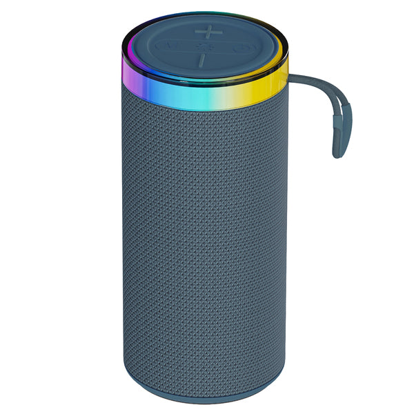 Supersonic SC-2440BT BLU 8-Watt-RMS Halo Spark Go Portable Bluetooth Rechargeable Speaker with TWS, LEDs, USB/microSD Ca