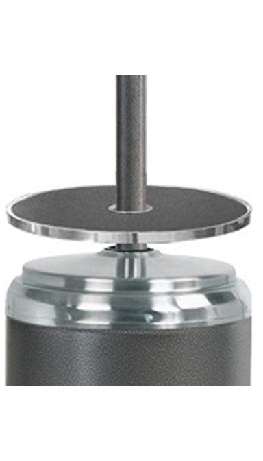 87" Two Tone Outdoor Patio Heater with Table - Hammered Silver & Stainless Steel