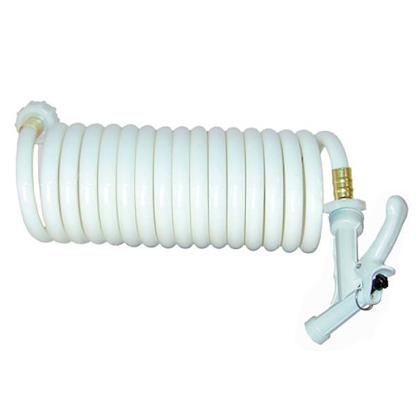 T-H Marine 15' Coiled Wash Down Hose-White