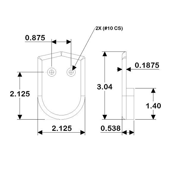 Taco Marine 2" END CAP RUB RAIL BLACK PACKAGED