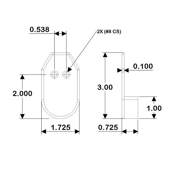 Taco Marine 1-9/16" END CAP RUB RAIL BLACK PACKAGED