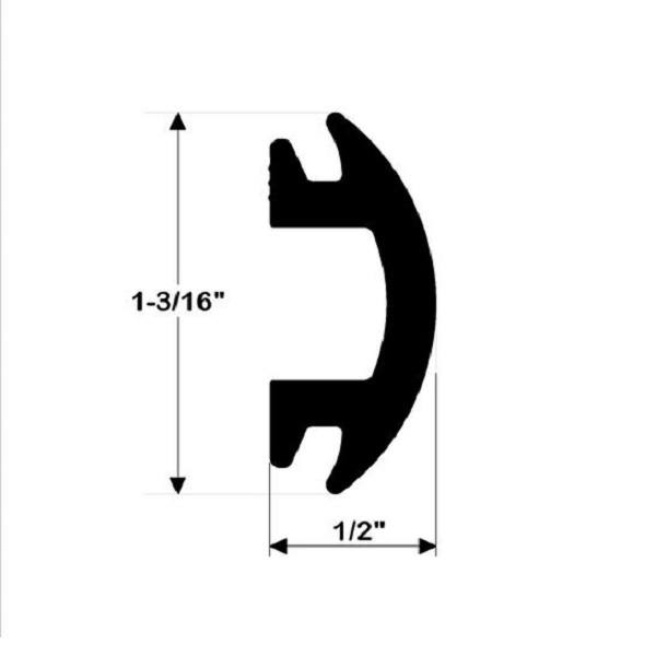 Taco Marine Rub Rail Insert Black 1 3/16"X70'