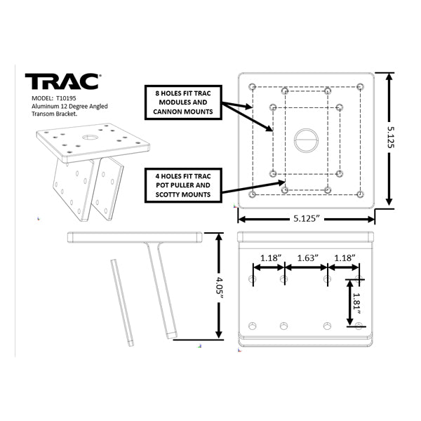 Trac Outdoor Transom Anchor Winch Mt-12 Deg
