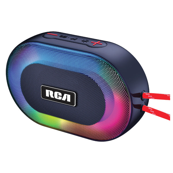 RCA Disco-101 5-Watt DISCO-101 Equinox Portable Bluetooth Speaker with TWS, Flame Effect Lights, USB/microSD/Aux, FM Rad