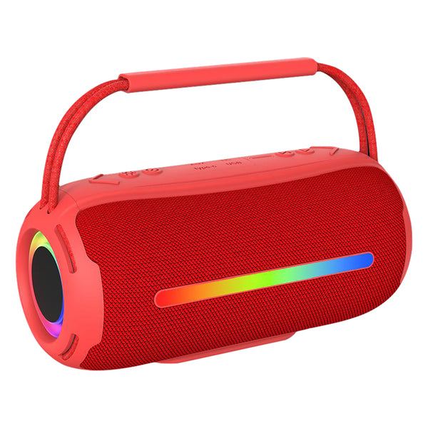 RCA Flex-3RED 20-Watt FLEX-3 Micro Boom Portable Bluetooth Flame Mini Speaker with TWS, RGB Lights, USB/microSD Card/Aux