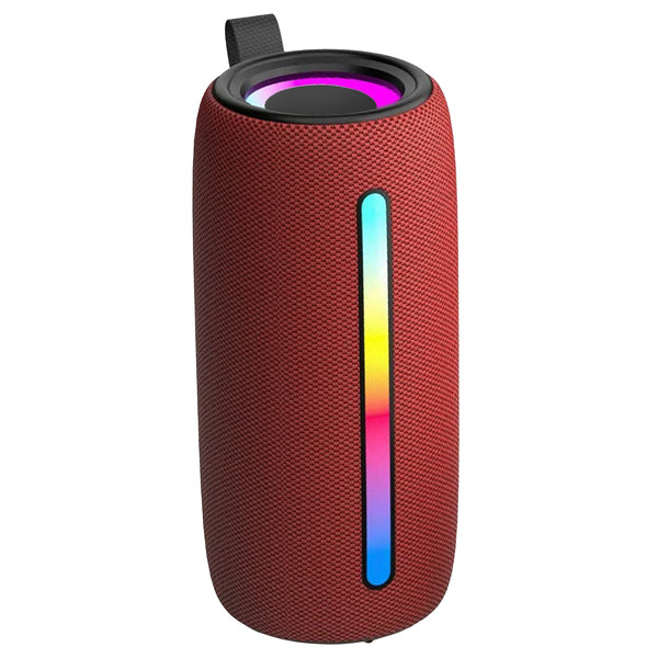 RCA Flex-4 RED 5-Watt FLEX-4 Mini Bazooka Portable Bluetooth Flame Party Speaker with TWS, Sound FX, USB/microSD Card/Au