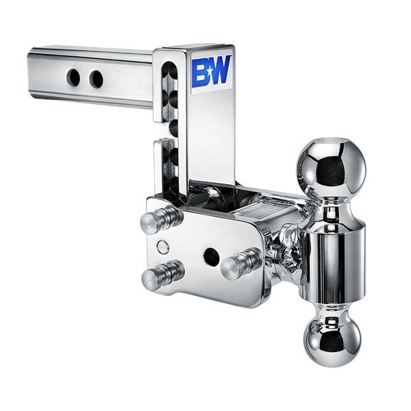 B&W Trailer Tow & Stow 2 Ball Mount - 2", Drop - 5", Rise - 5-1/2" - Chrome