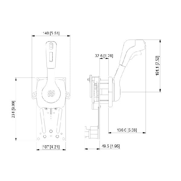 Uflex USA SIDE MNT, SGL LVR CHROME/BLACK