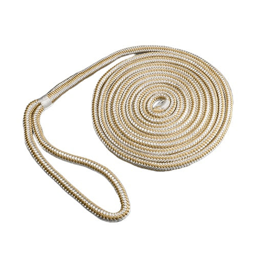 Custom Cordage Dock Line Dbl Braid 1/2 X 25 Gld/Wht