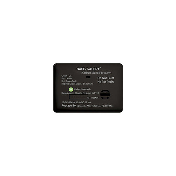 Carbon Monoxide Alarm - Black Surface Mount 12 vDC Hard Wire