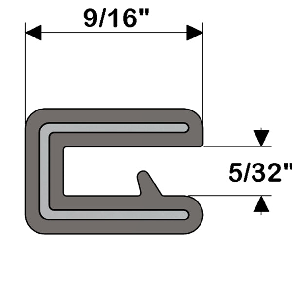 Taco Marine 3/8 Blk Vinyl Trim 25 Ft