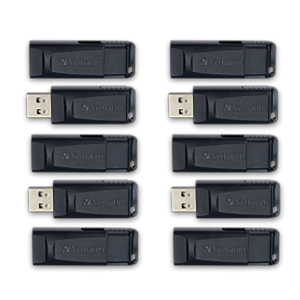 Verbatim 70893 Store 'n' Go USB-A Flash Drives, Business Bulk 10 Count, Black (32 GB)