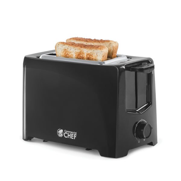 Commercial Chef CCT2201B 2-Slice 750-Watt Toaster with Extra Lift Feature and 6 Browning Levels