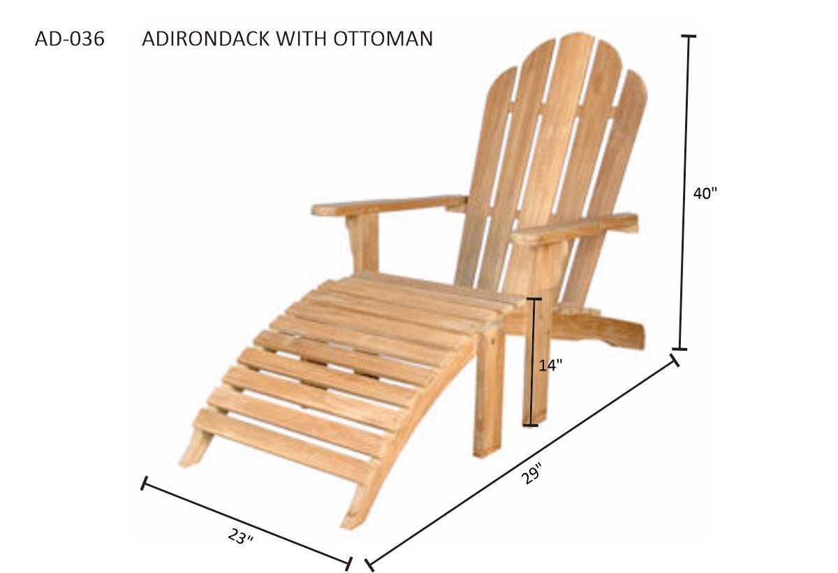 ADIRONDACK WITH OTTOMAN - Clinch River Fishing USA