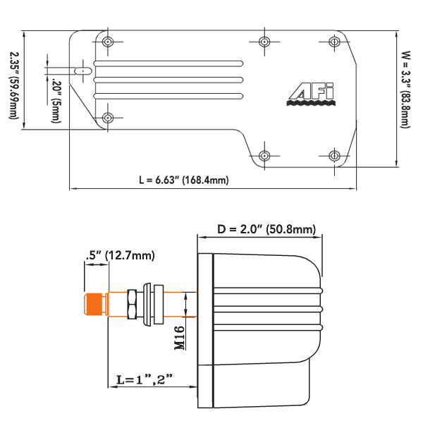 AFI 1000 Wiper Mtr 2.5"/110 Deg-12V