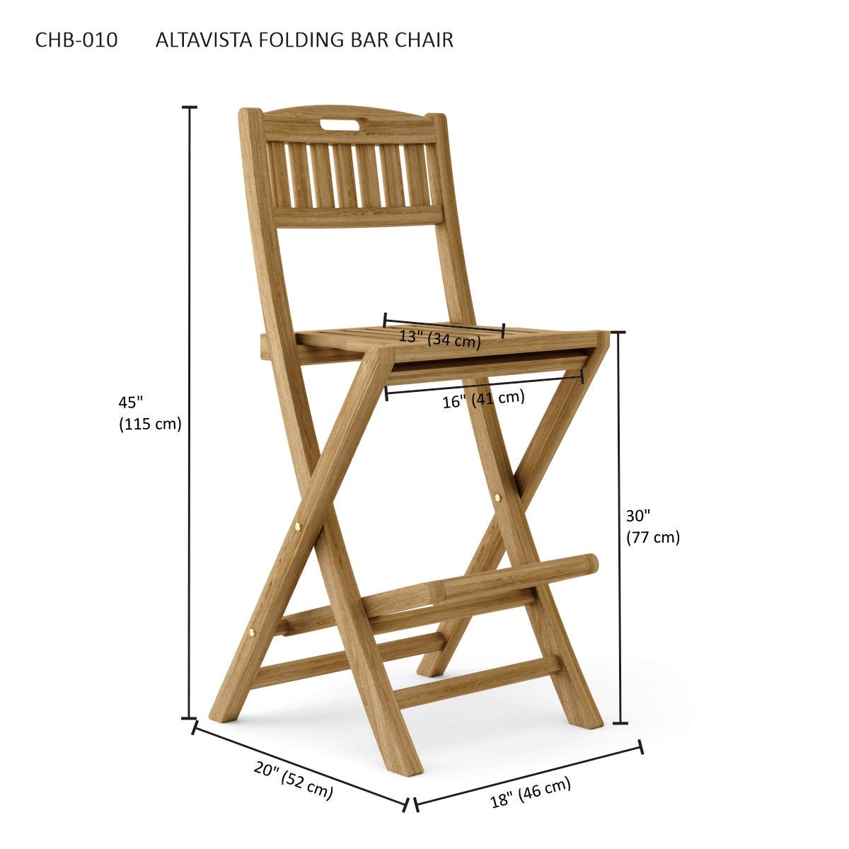 ALTAVISTA FOLDING BAR CHAIR - Clinch River Fishing USA