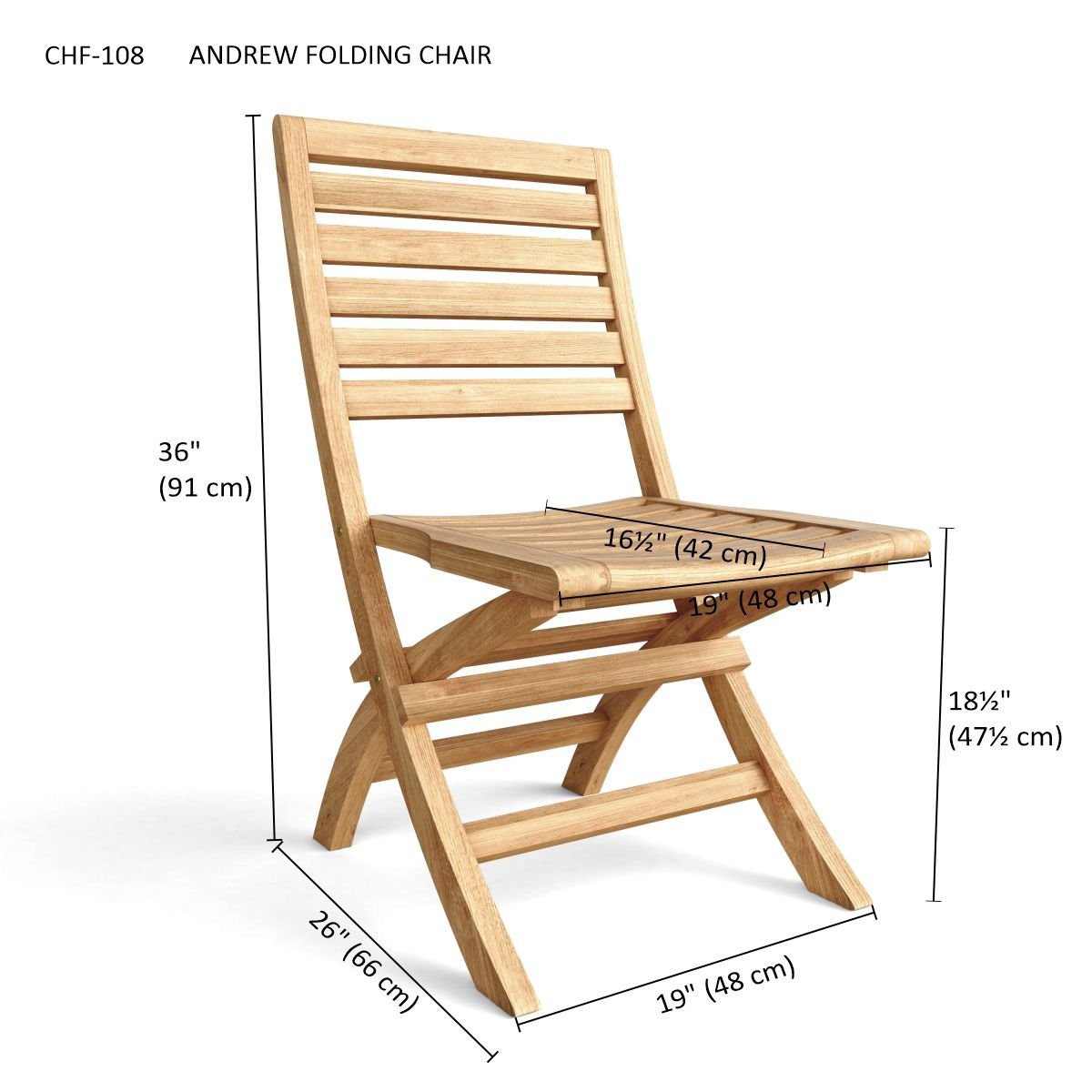 ANDREW FOLDING CHAIR (2-PC) - Clinch River Fishing USA
