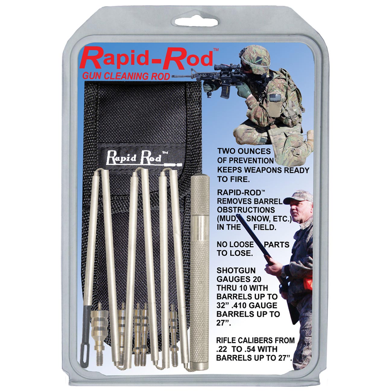 Atsko Rapid Rod 26" Collapsible Gun Cleaning Rod with Nylon Case and 5 Jags - Clinch River Fishing USA