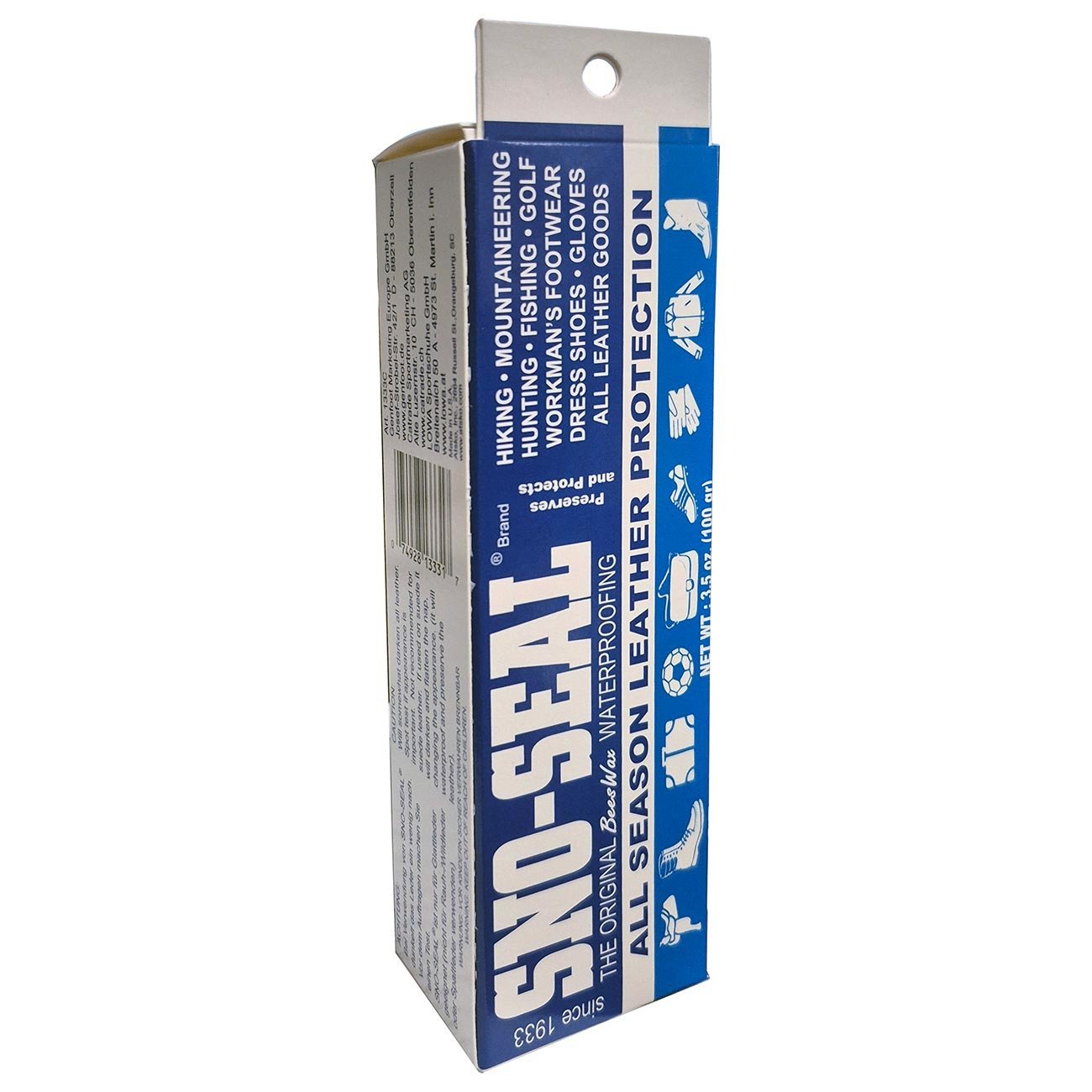 Atsko Sno-Seal Original Beeswax Waterproofing Seasonal Leather Protection (3.5 oz Tube) in carton - Clinch River Fishing USA