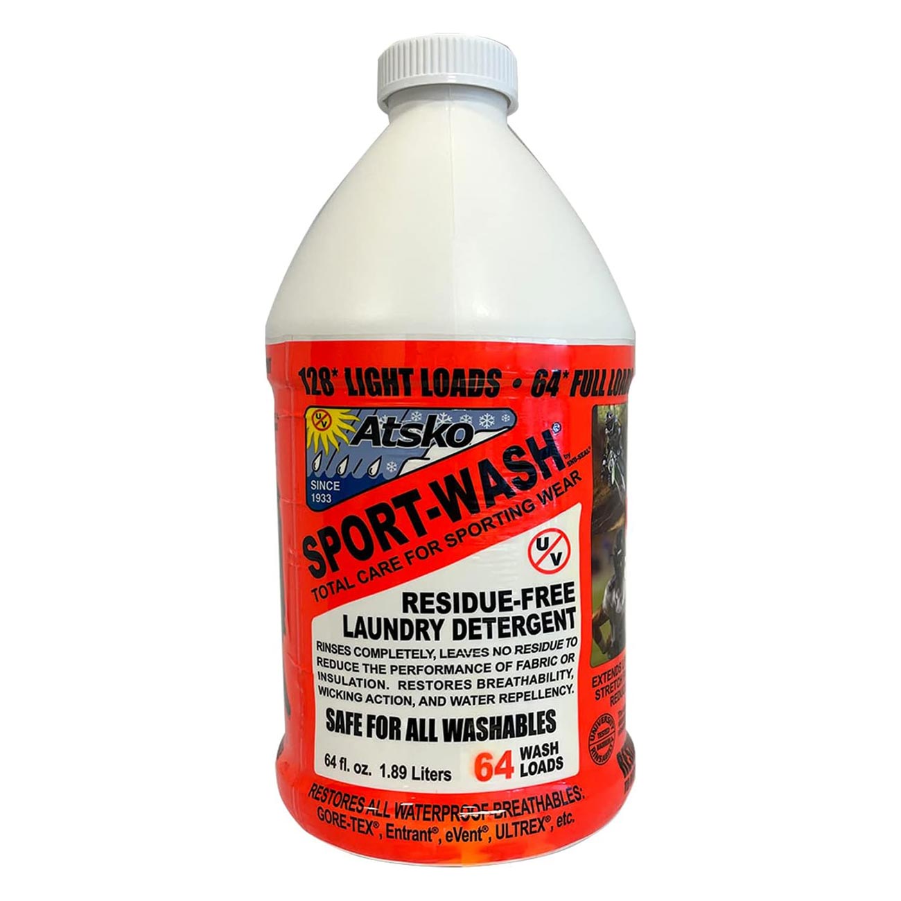 Atsko Sport - Wash Laundry Detergent - 64 Wash Loads (2 Quarts) - Clinch River Fishing USA