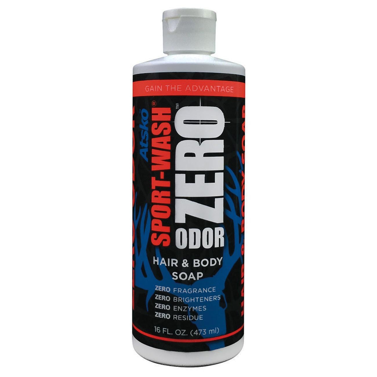Atsko Sport-Wash ZERO-ODOR Hair & Body Soap: 16 oz. bottle - Clinch River Fishing USA