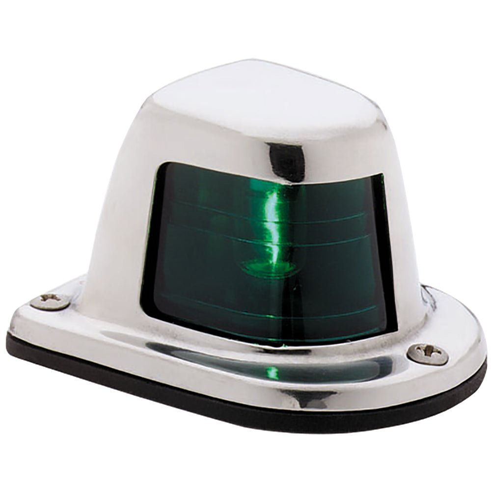 Attwood 1-Mile Deck Mount, Green Sidelight - 12V - Stainless Steel Housing - Clinch River Fishing USA