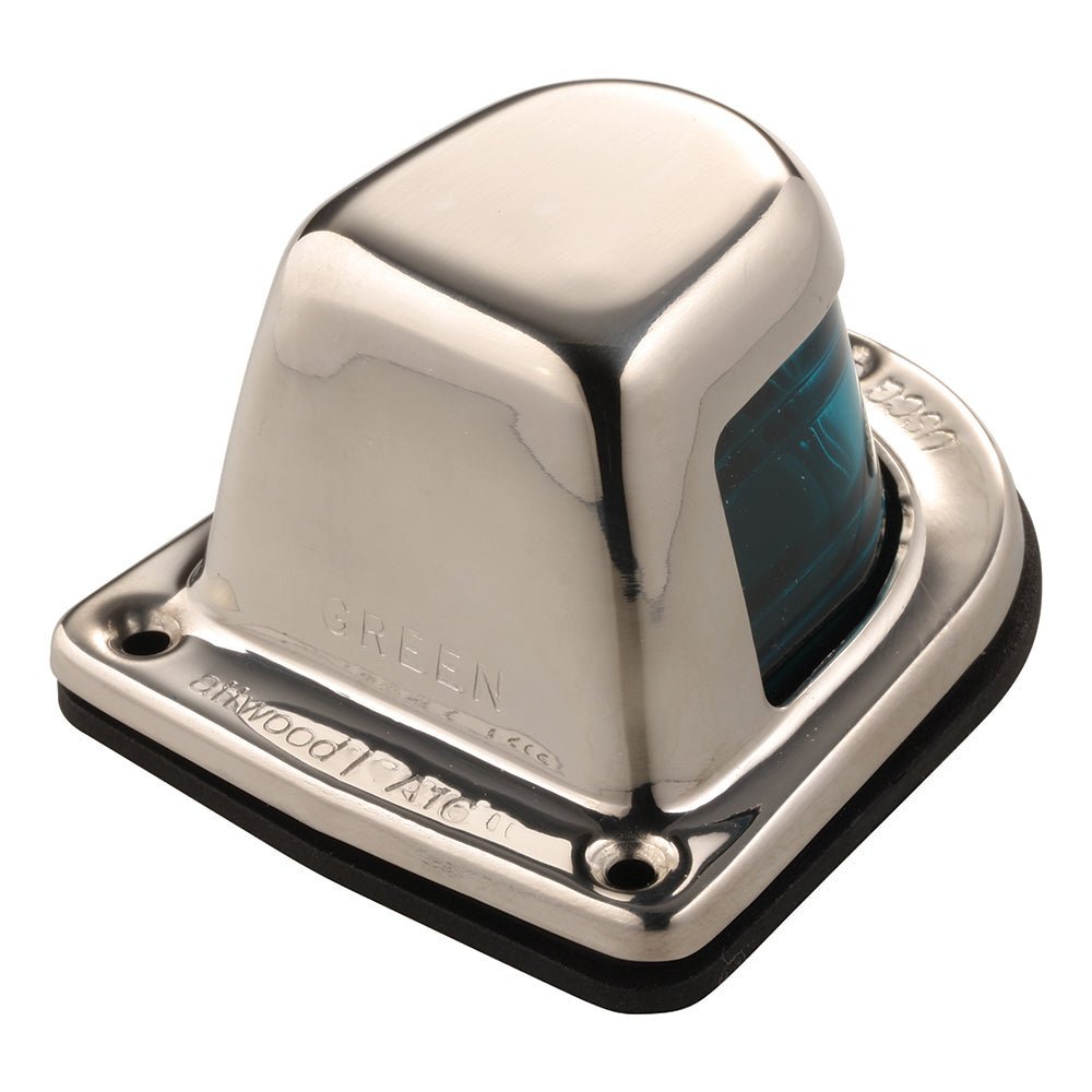 Attwood 1-Mile Deck Mount, Green Sidelight - 12V - Stainless Steel Housing - Clinch River Fishing USA