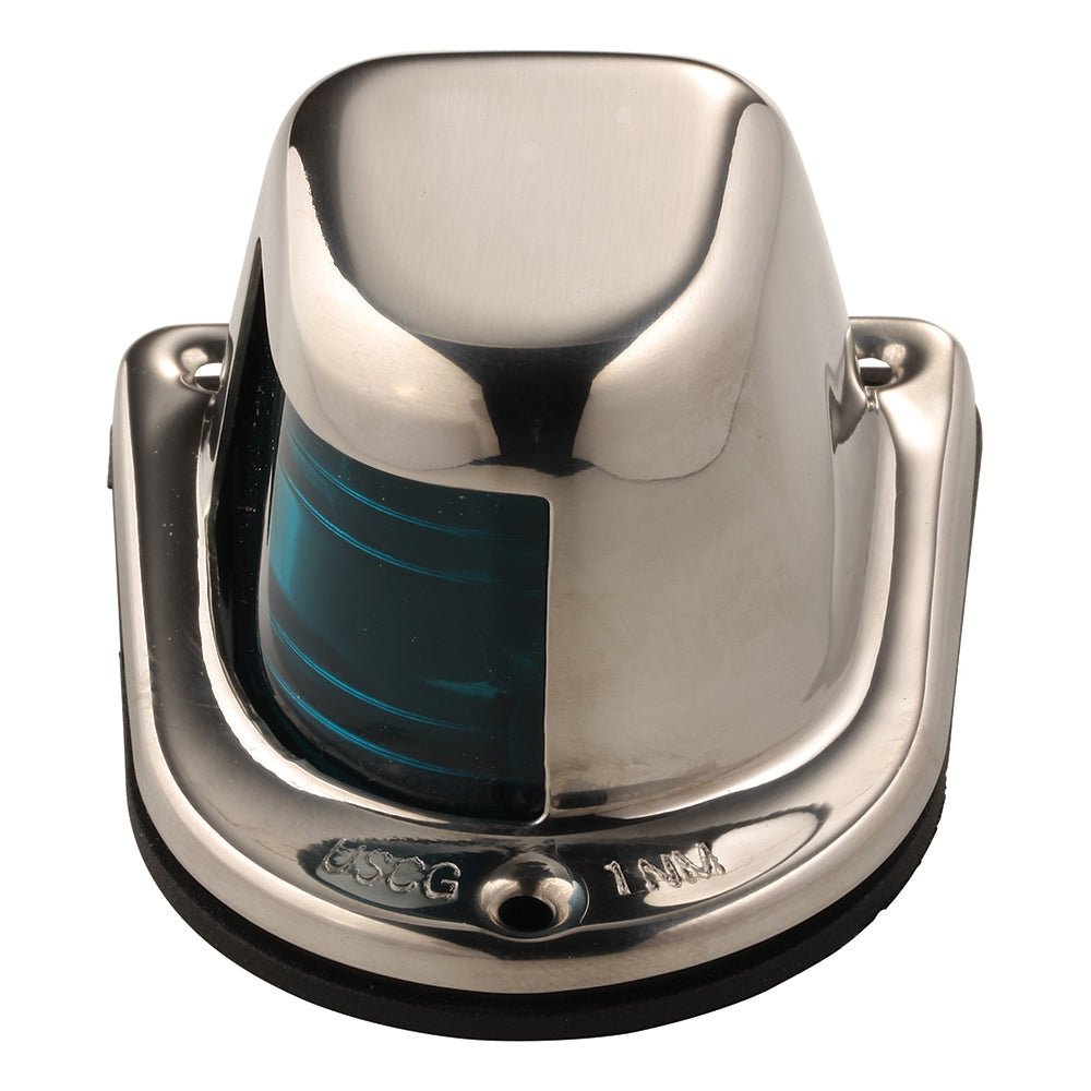 Attwood 1-Mile Deck Mount, Green Sidelight - 12V - Stainless Steel Housing - Clinch River Fishing USA