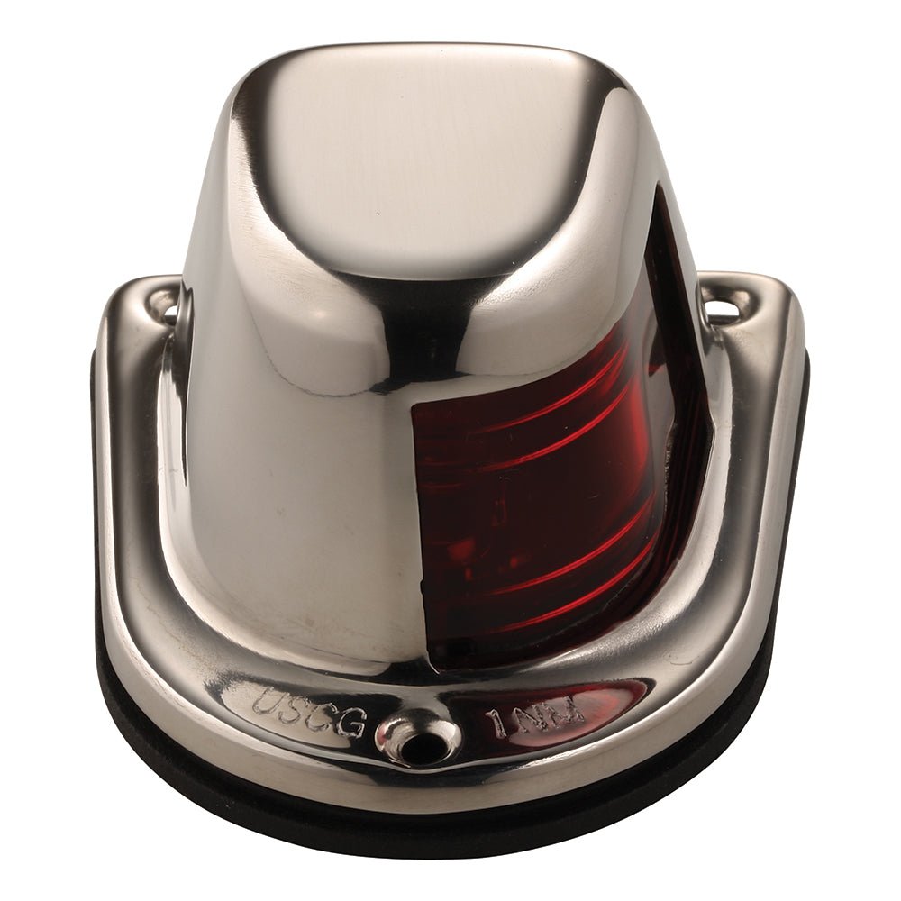 Attwood 1 - Mile Deck Mount, Red Sidelight - 12V - Stainless Steel Housing - Clinch River Fishing USA