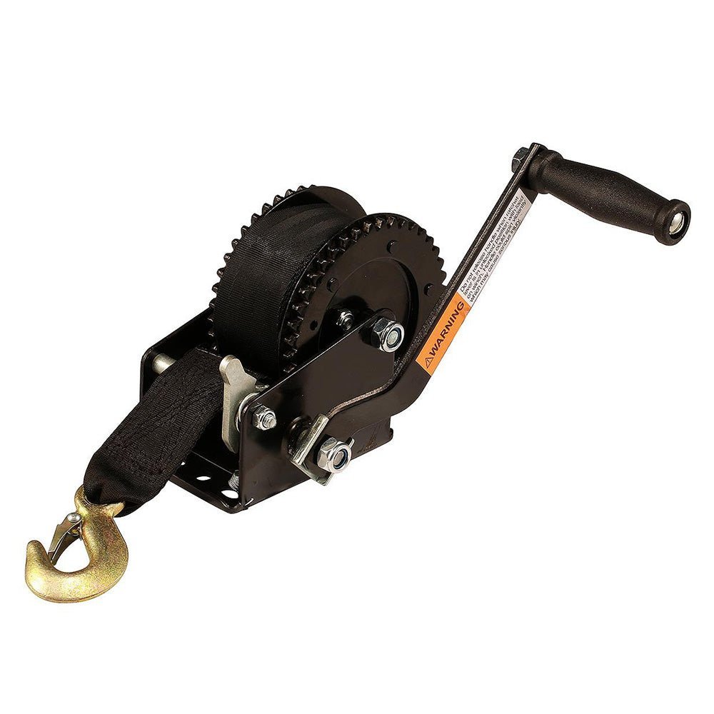 Attwood 2000 lb Dual Drive Winch - 2" x 20' Nylon Strap - Clinch River Fishing USA